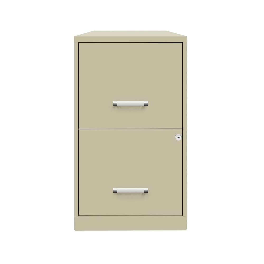 Space Solutions 18" Deep 2 Drawer Letter Width Vertical File Cabinet, Putty. Picture 2