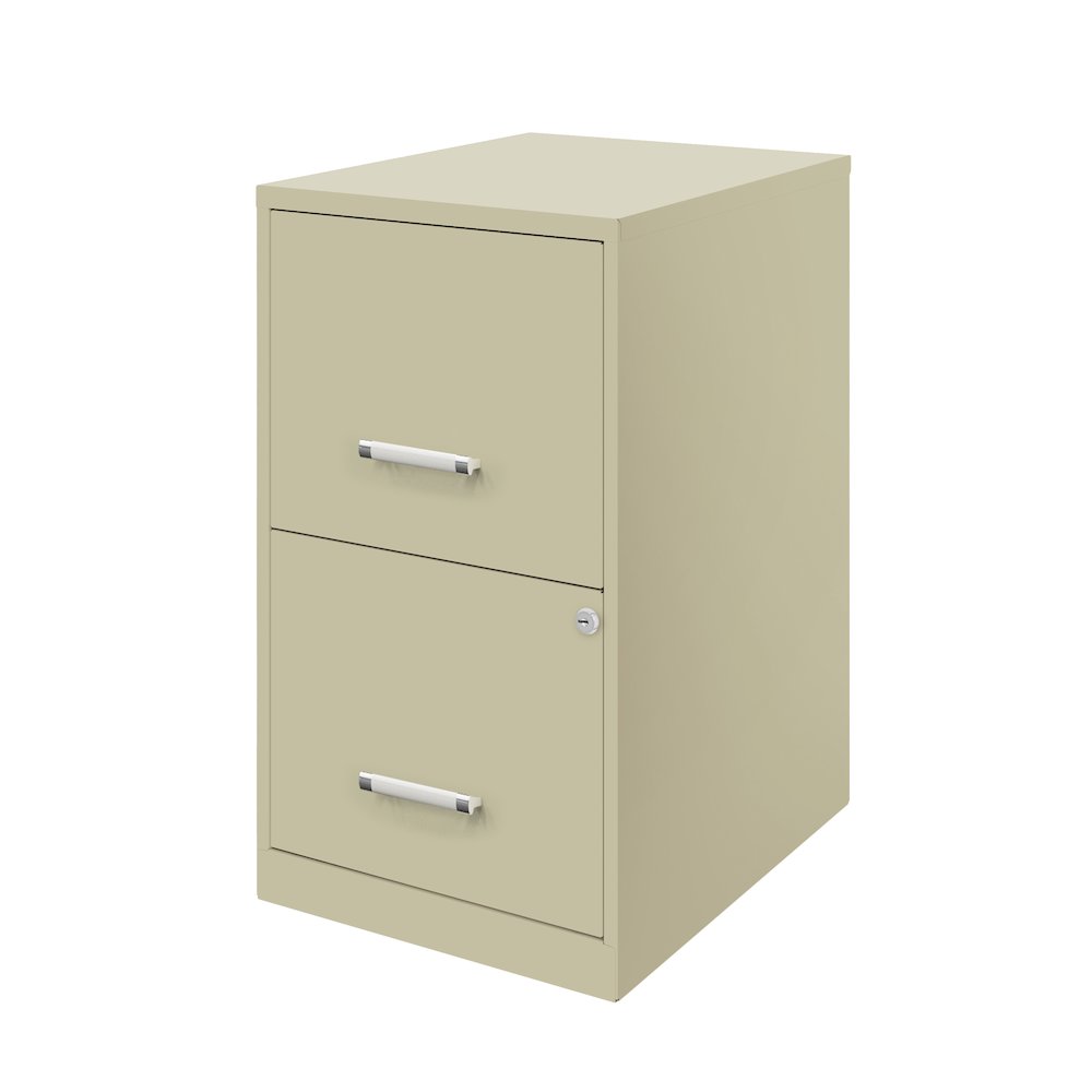 Space Solutions 18" Deep 2 Drawer Letter Width Vertical File Cabinet, Putty. Picture 3