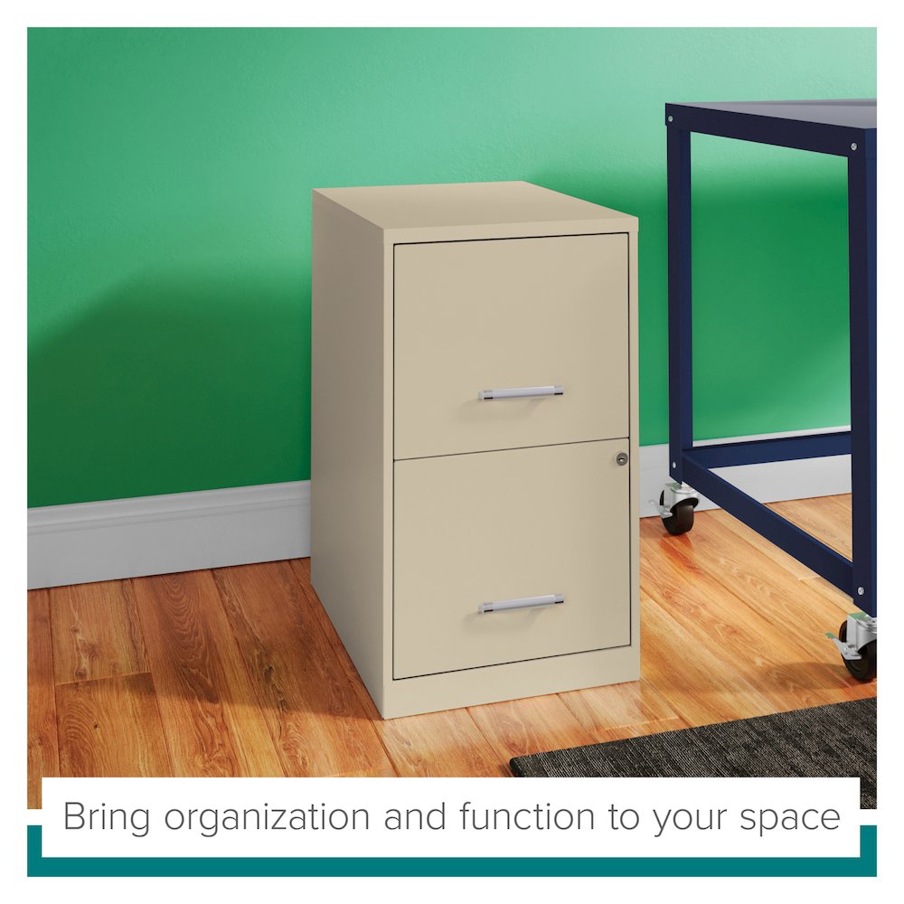 Space Solutions 18" Deep 2 Drawer Letter Width Vertical File Cabinet, Putty. Picture 13