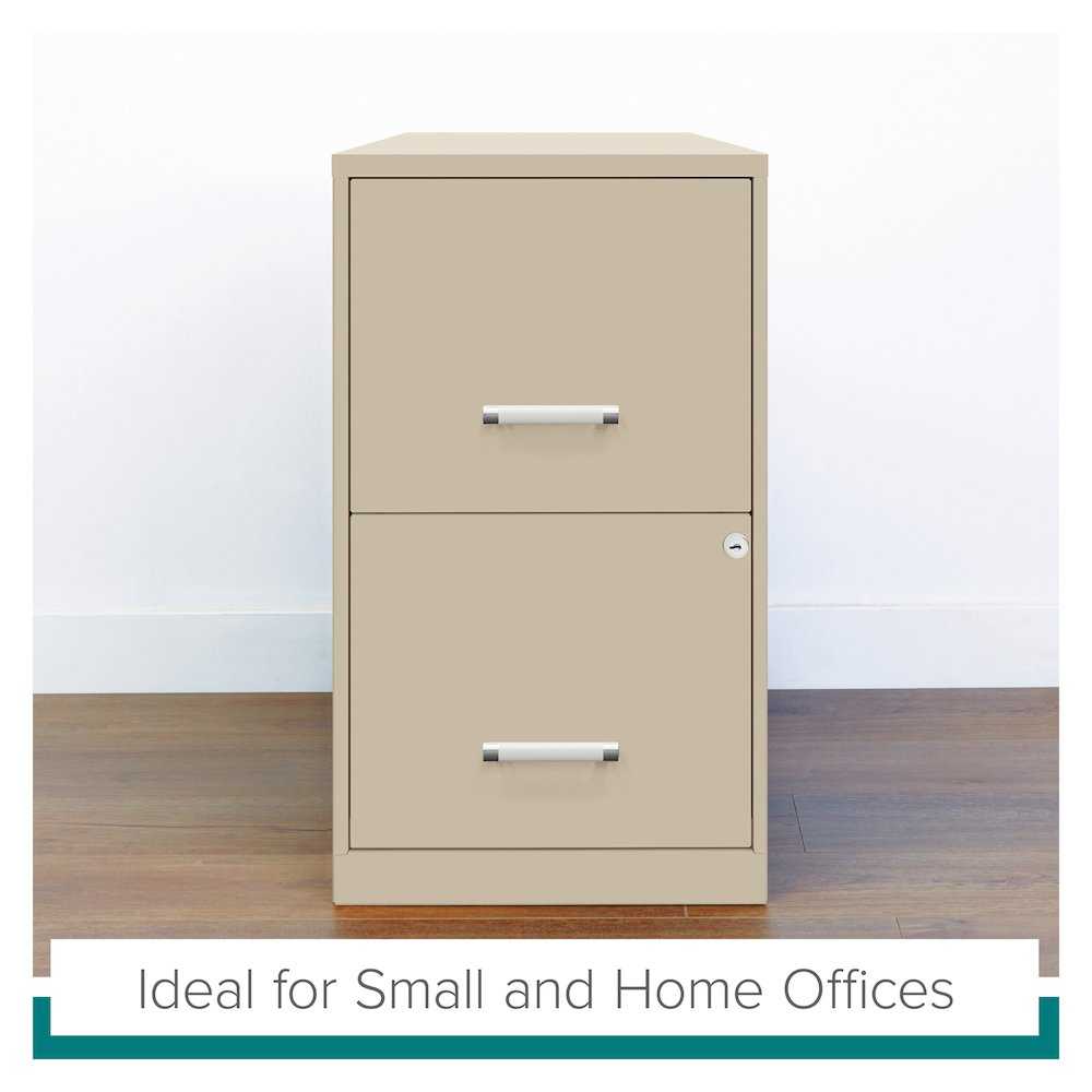 Space Solutions 18" Deep 2 Drawer Letter Width Vertical File Cabinet, Putty. Picture 18