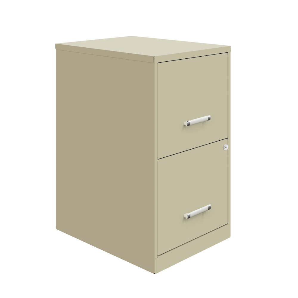Space Solutions 18" Deep 2 Drawer Letter Width Vertical File Cabinet, Putty. Picture 20