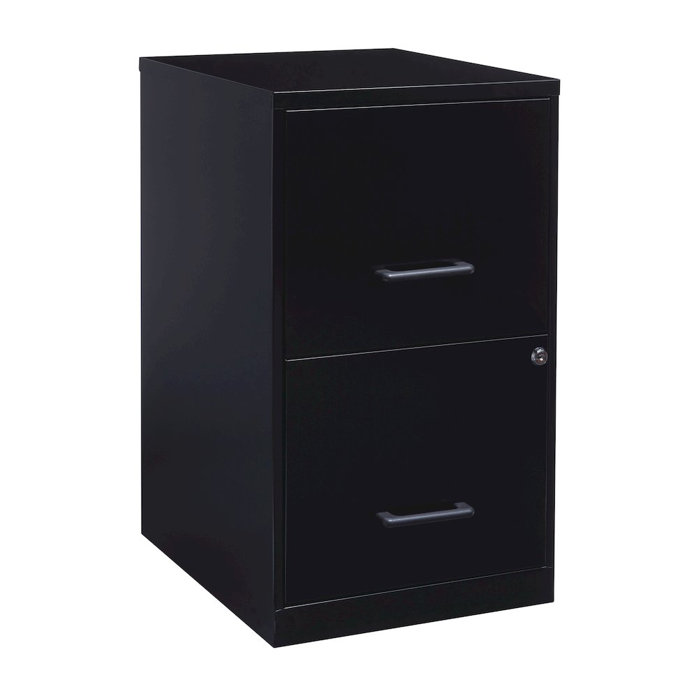 Space Solutions 18" Deep 2 Drawer Letter Width Vertical File Cabinet, Black. Picture 23
