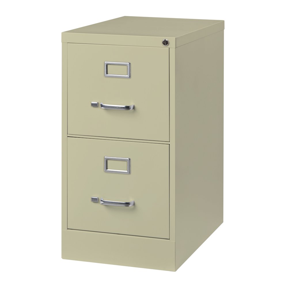 Hirsh 25" Deep 2 Drawer Metal Vertical File Cabinet, Commercial Grade, Putty. Picture 3