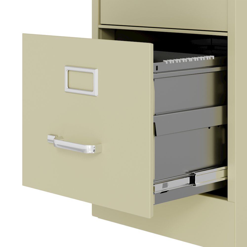 Hirsh 25" Deep 2 Drawer Metal Vertical File Cabinet, Commercial Grade, Putty. Picture 4