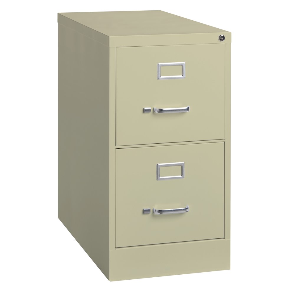 Hirsh 25" Deep 2 Drawer Metal Vertical File Cabinet, Commercial Grade, Putty. Picture 11
