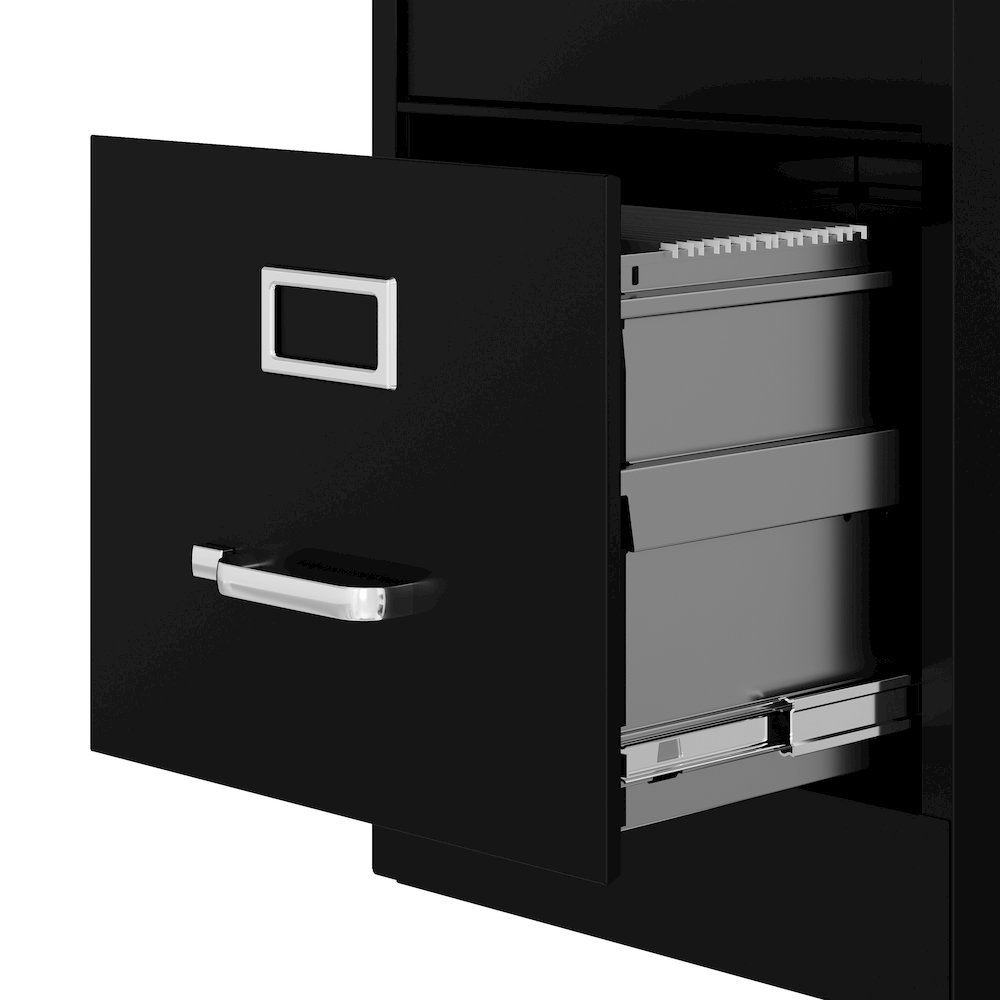 Hirsh 25" Deep 2 Drawer Metal Vertical File Cabinet, Commercial Grade, Black. Picture 4