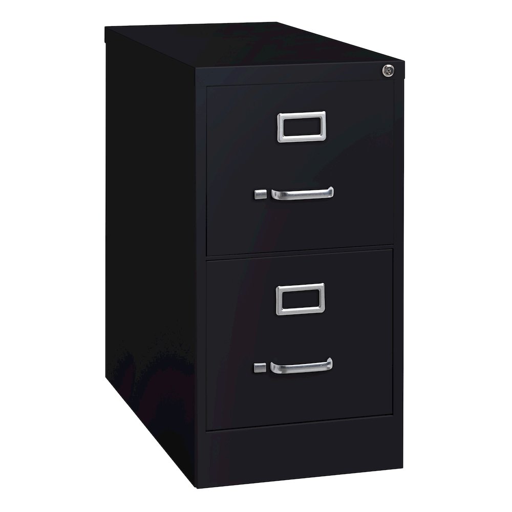 Hirsh 25" Deep 2 Drawer Metal Vertical File Cabinet, Commercial Grade, Black. Picture 12