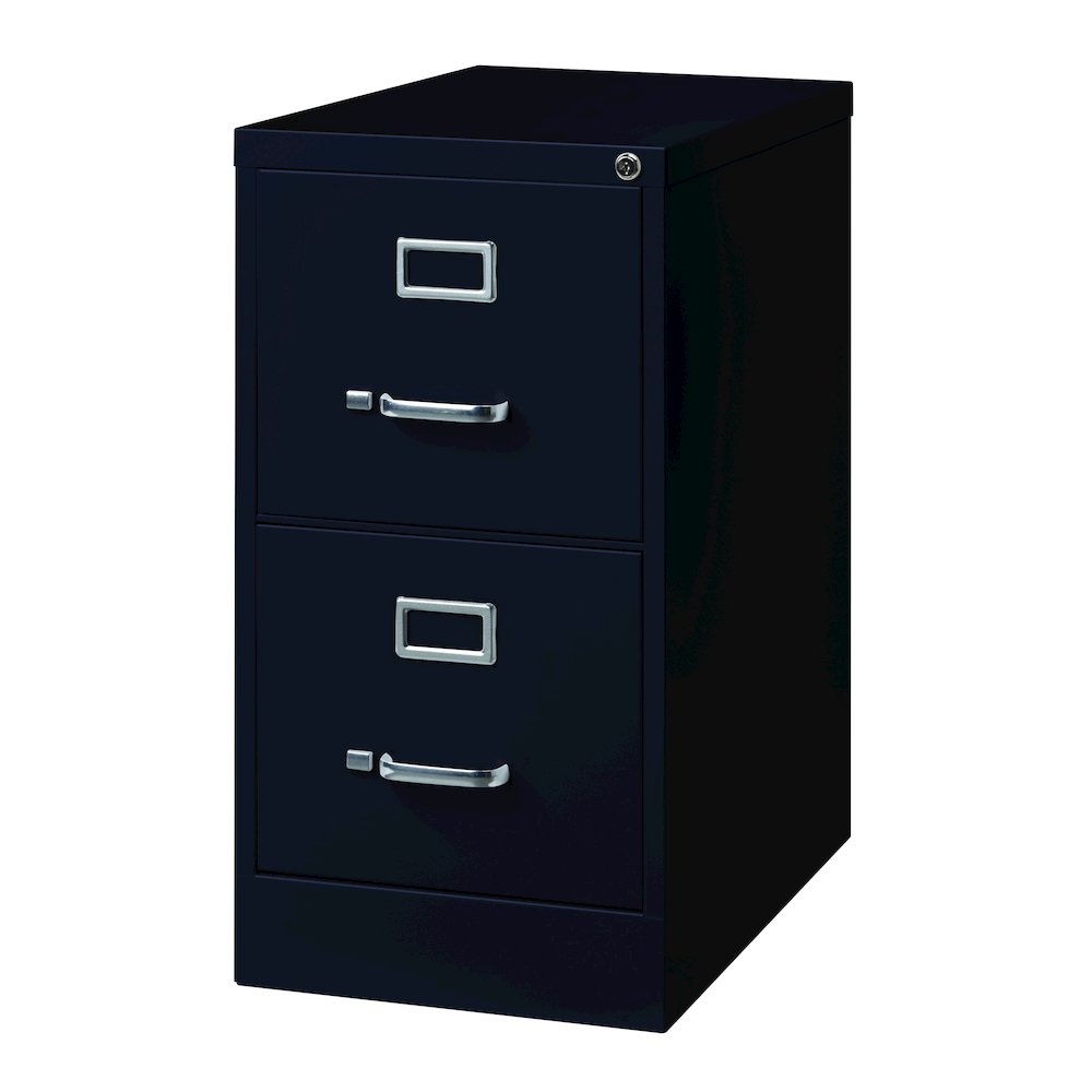 Hirsh 25" Deep 2 Drawer Metal Vertical File Cabinet, Commercial Grade, Black. Picture 6