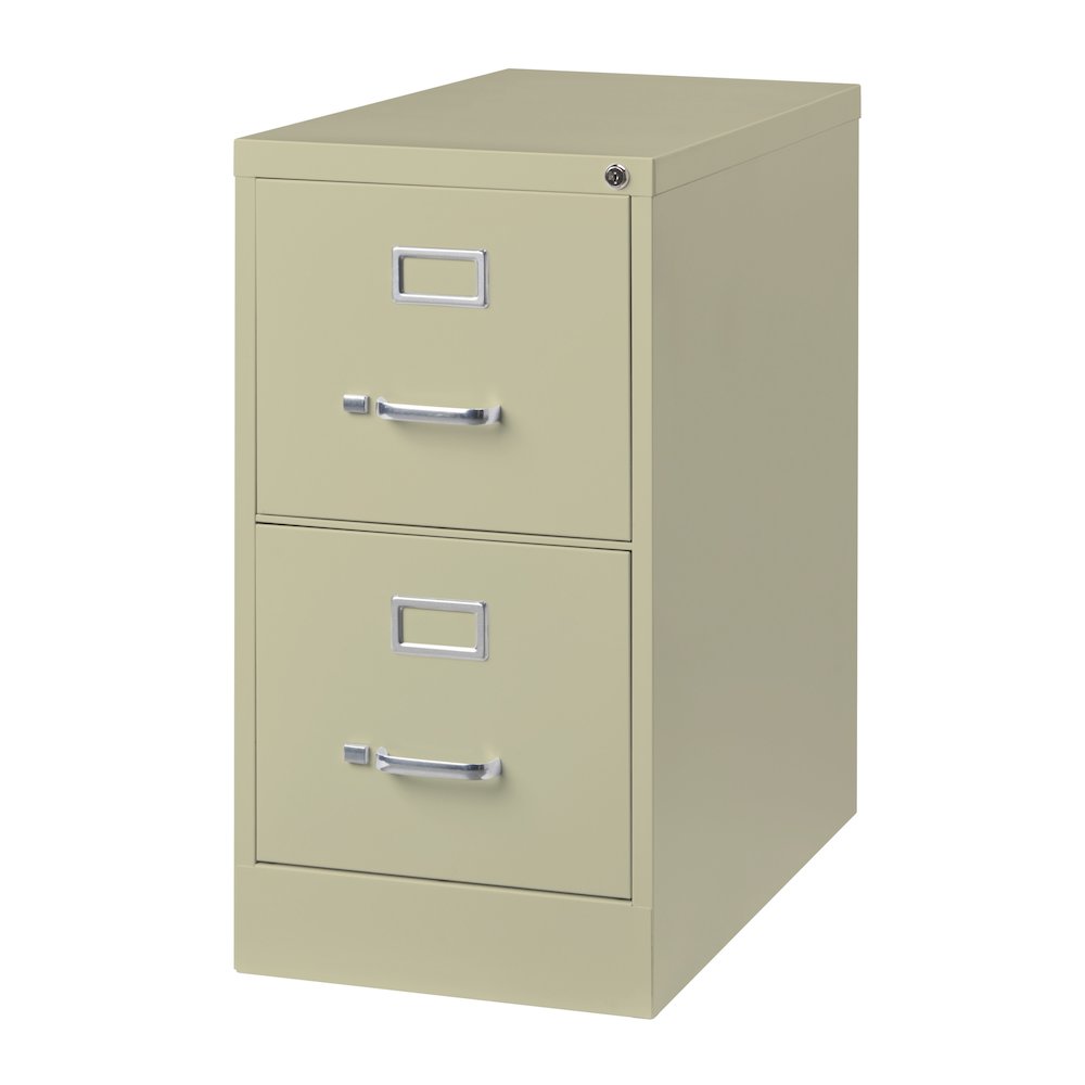 Hirsh 26.5" Deep 2 Drawer Vertical File Cabinet, Commercial Grade, Putty. Picture 2