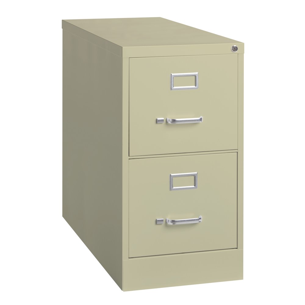 Hirsh 26.5" Deep 2 Drawer Vertical File Cabinet, Commercial Grade, Putty. Picture 12