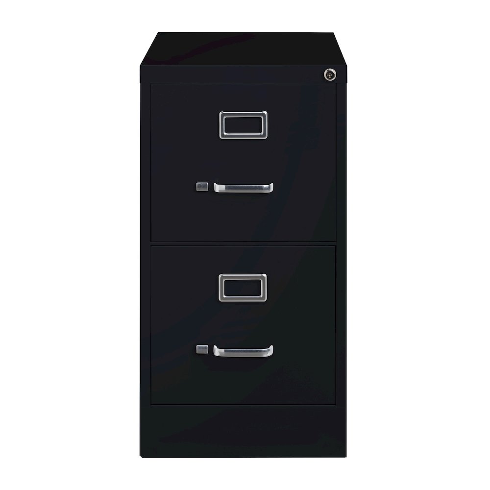 Hirsh 26.5" Deep 2 Drawer Vertical File Cabinet, Commercial Grade, Black. Picture 1