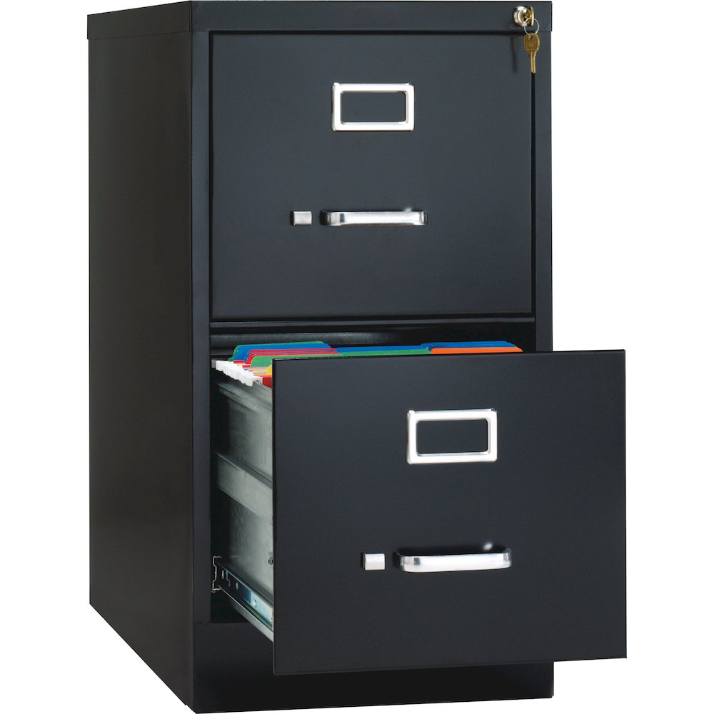 Hirsh 26.5" Deep 2 Drawer Vertical File Cabinet, Commercial Grade, Black. Picture 6
