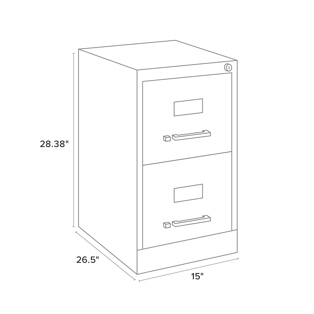 Hirsh 26.5" Deep 2 Drawer Vertical File Cabinet, Commercial Grade, Black. Picture 7