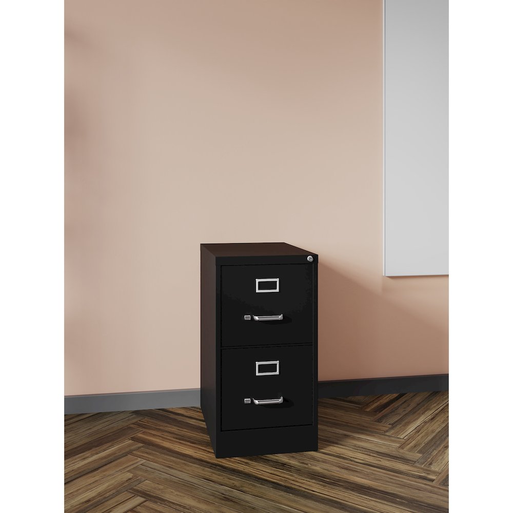Hirsh 26.5" Deep 2 Drawer Vertical File Cabinet, Commercial Grade, Black. Picture 12
