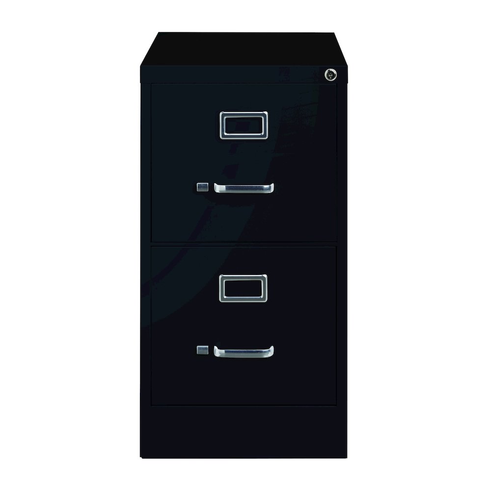 Hirsh 26.5" Deep 2 Drawer Vertical File Cabinet, Commercial Grade, Black. Picture 1