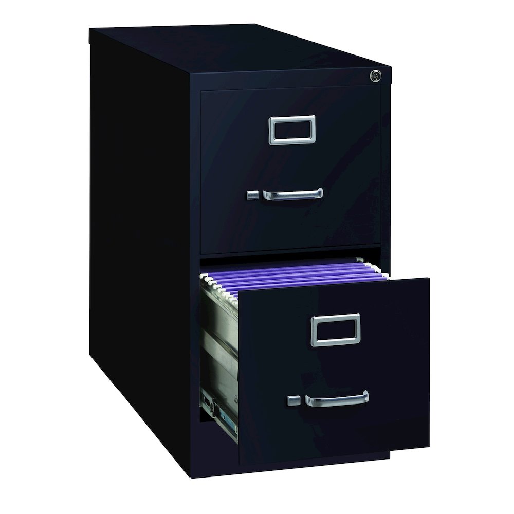 Hirsh 26.5" Deep 2 Drawer Vertical File Cabinet, Commercial Grade, Black. Picture 7