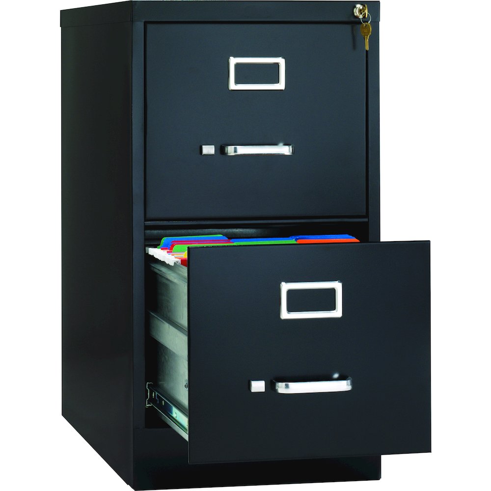 Hirsh 26.5" Deep 2 Drawer Vertical File Cabinet, Commercial Grade, Black. Picture 8