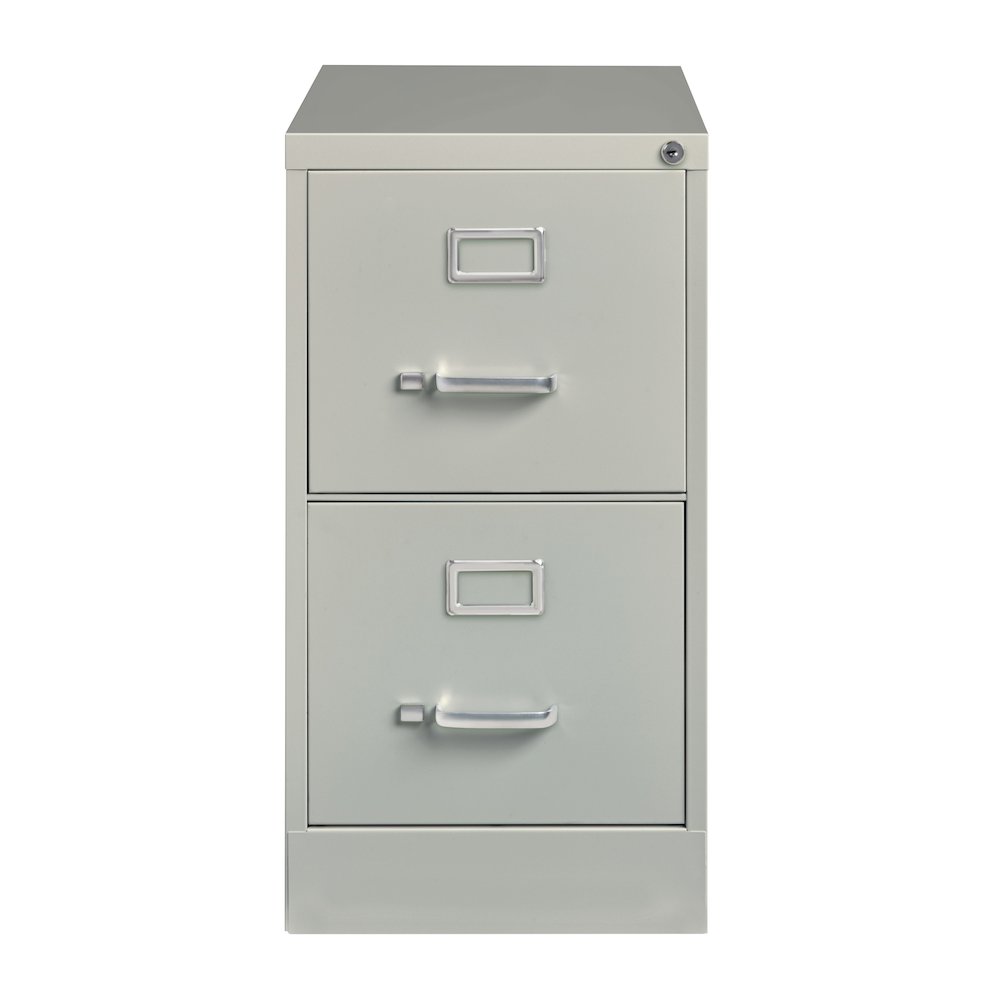Hirsh 26.5" Deep 2 Drawer Vertical File Cabinet, Commercial Grade, Light Gray. Picture 1