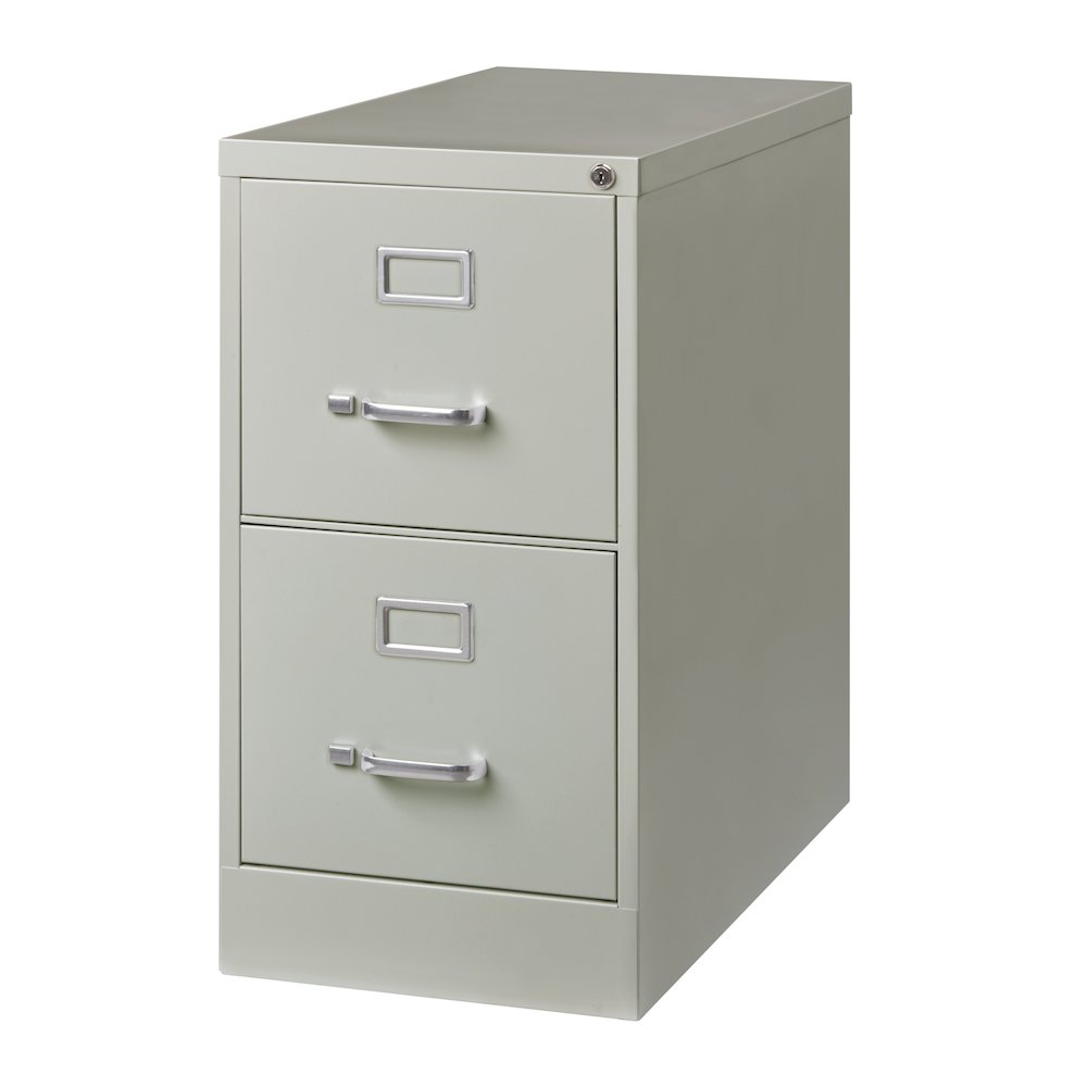 Hirsh 26.5" Deep 2 Drawer Vertical File Cabinet, Commercial Grade, Light Gray. Picture 2