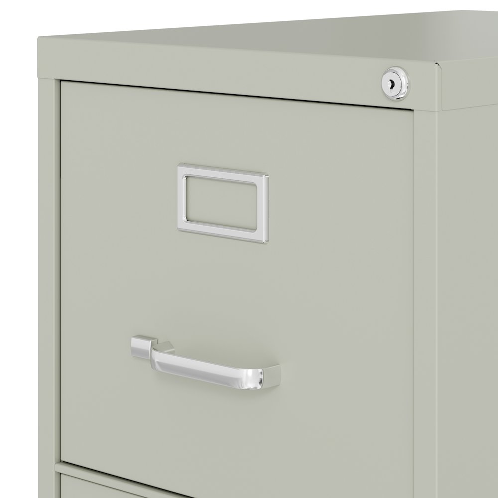 Hirsh 26.5" Deep 2 Drawer Vertical File Cabinet, Commercial Grade, Light Gray. Picture 5