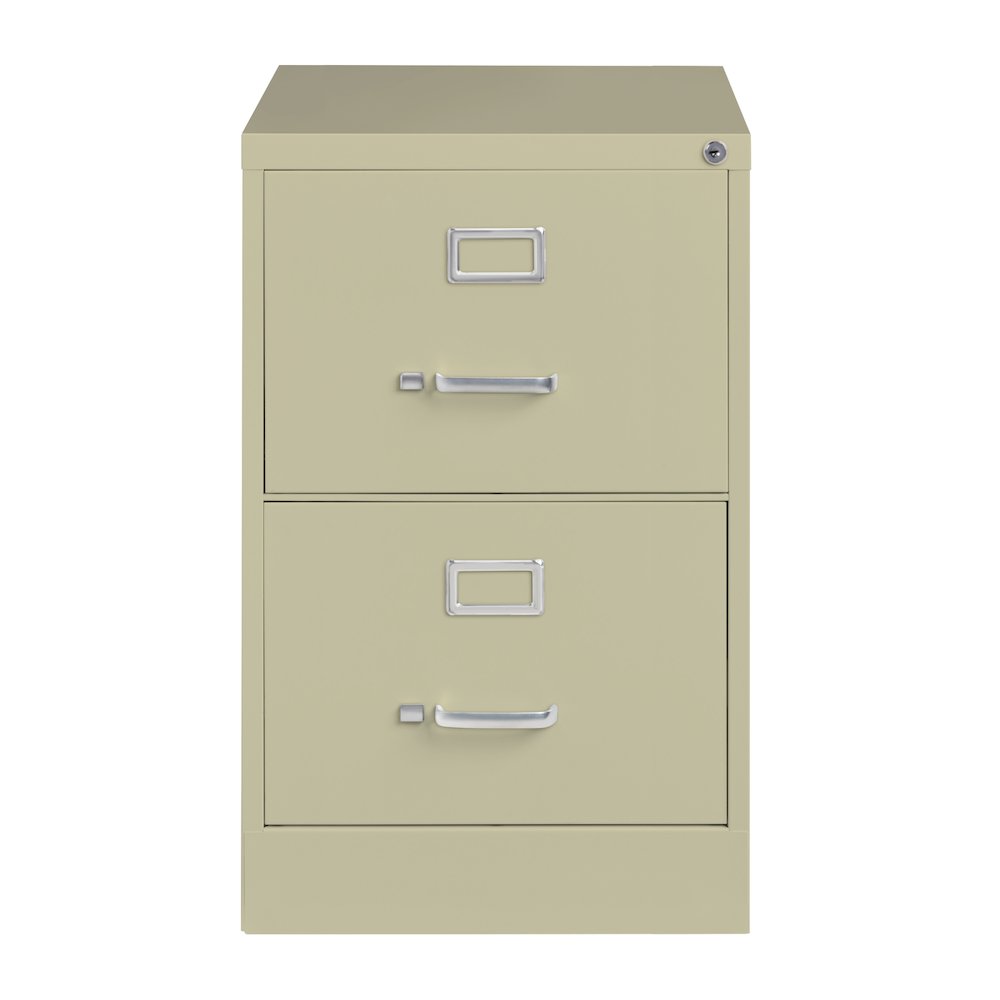 Hirsh 26.5" Deep 2 Drawer Legal Width Metal Vertical File Cabinet, Putty. Picture 1