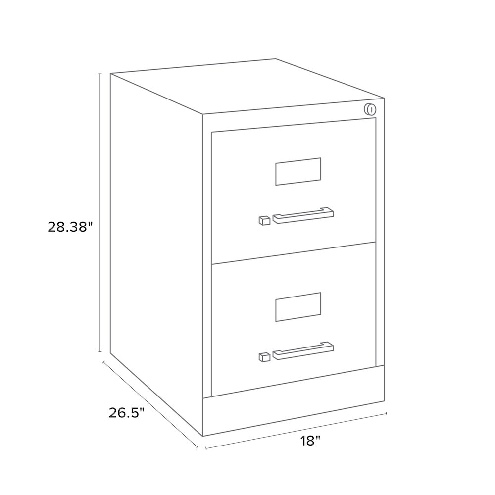 Hirsh 26.5" Deep 2 Drawer Legal Width Metal Vertical File Cabinet, Black. Picture 4