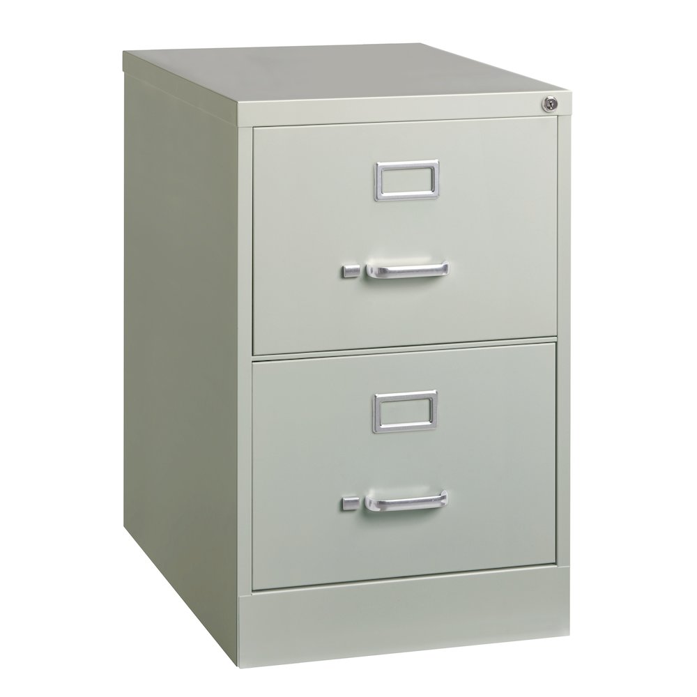 Hirsh 26.5" Deep 2 Drawer Legal Width Metal Vertical File Cabinet, Light Gray. Picture 8