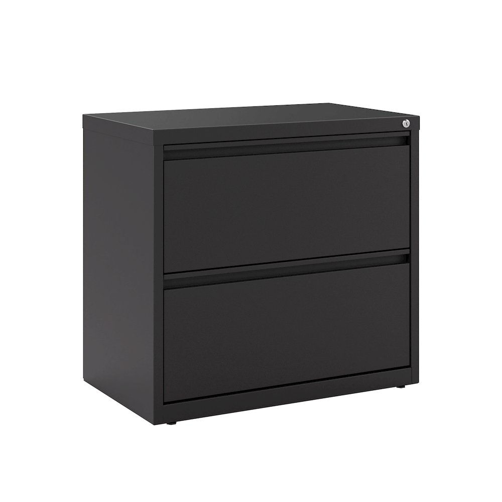 Hirsh 30 inch Wide 2 Drawer Metal Lateral File Cabinet, Black. Picture 17