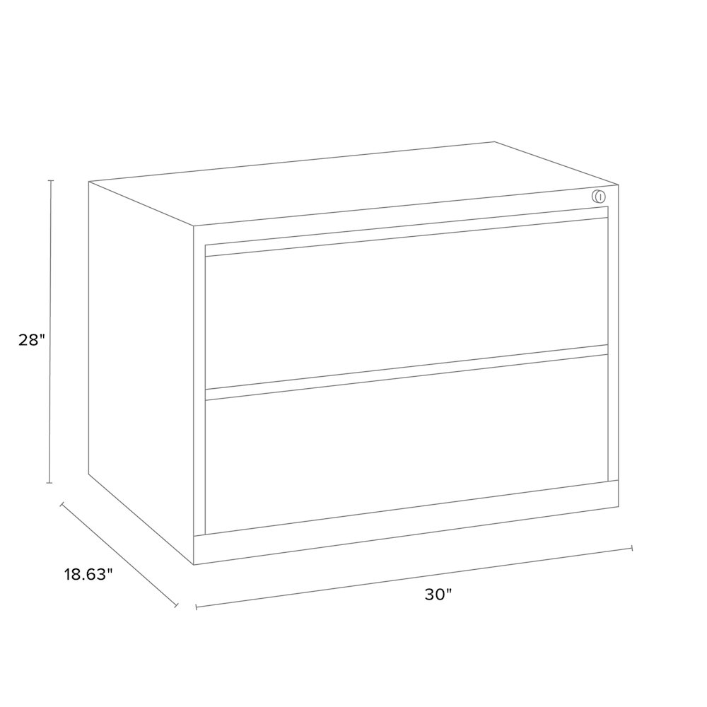 Hirsh 30 inch Wide 2 Drawer Metal Lateral File Cabinet, Light Gray. Picture 6