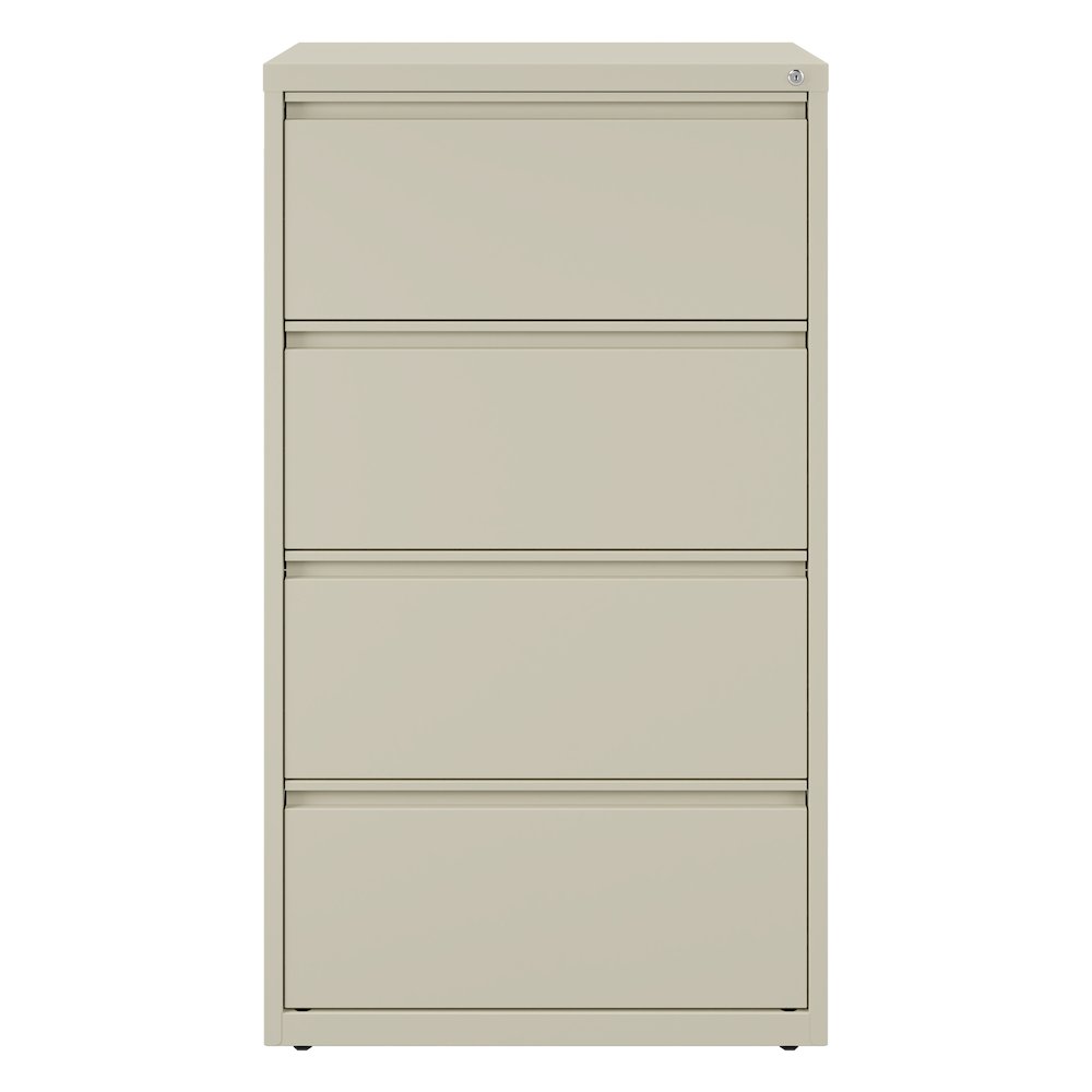 Hirsh 30 Inch Wide 4 Drawer Metal Lateral File Cabinet, Putty. Picture 1