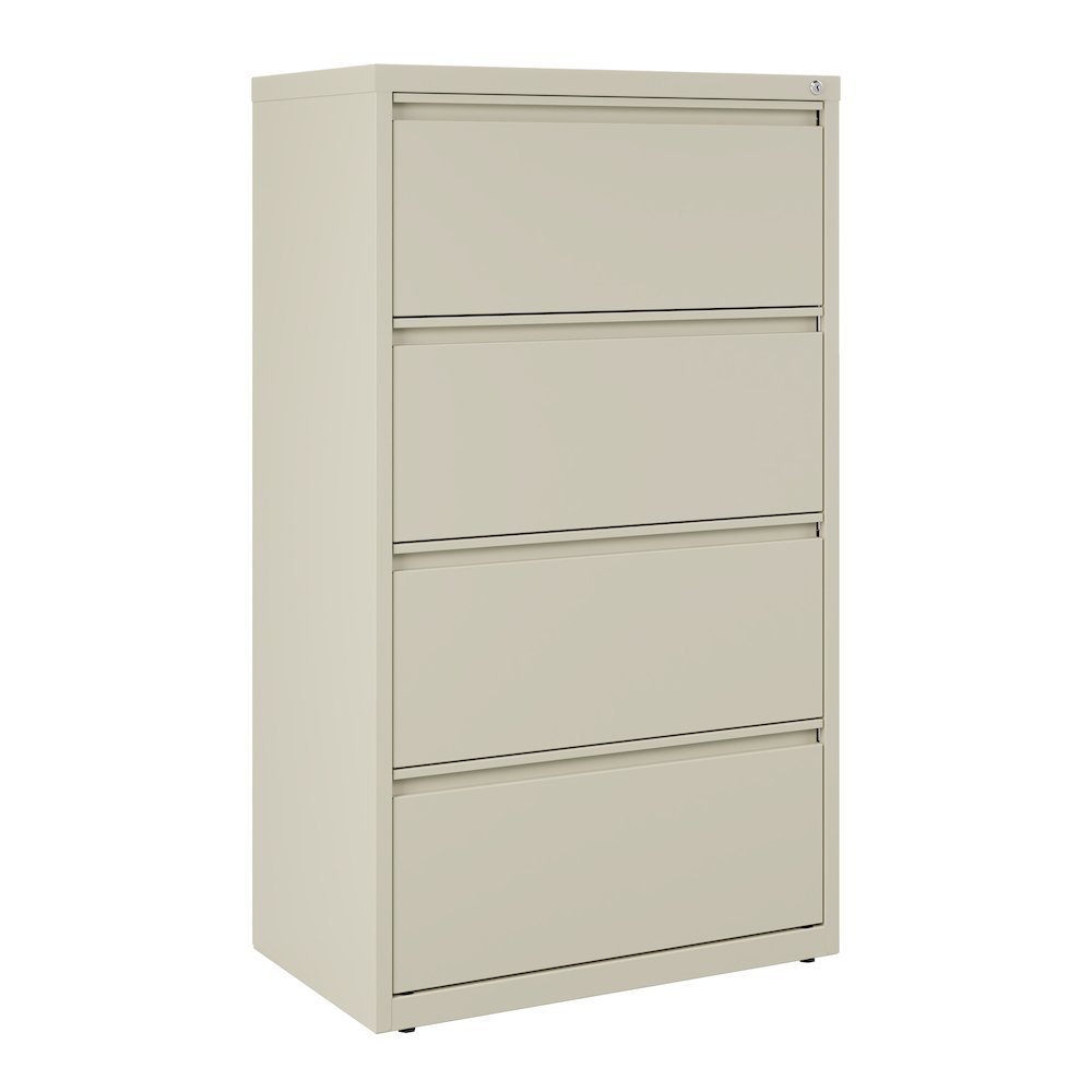 Hirsh 30 Inch Wide 4 Drawer Metal Lateral File Cabinet, Putty. Picture 8