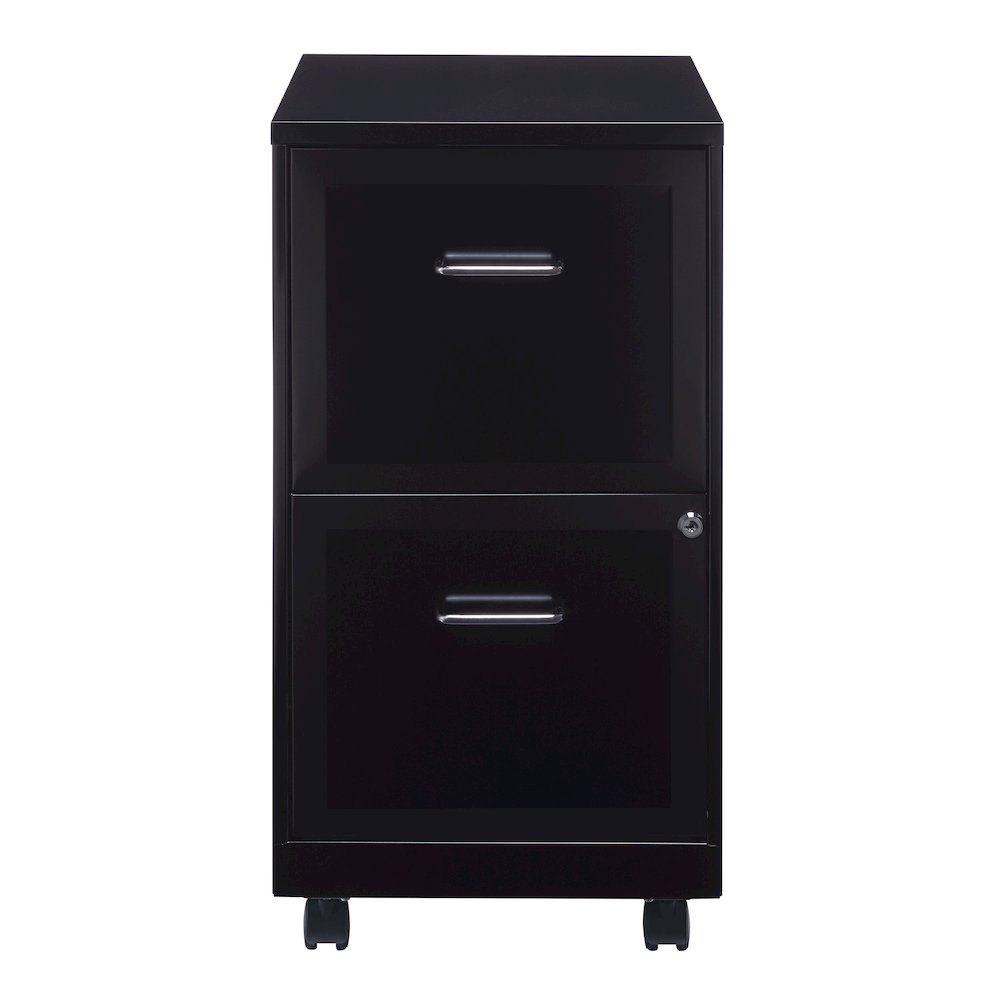 Space Solutions 18" Deep 2 Drawer Vertical File Cabinet, Black. Picture 1