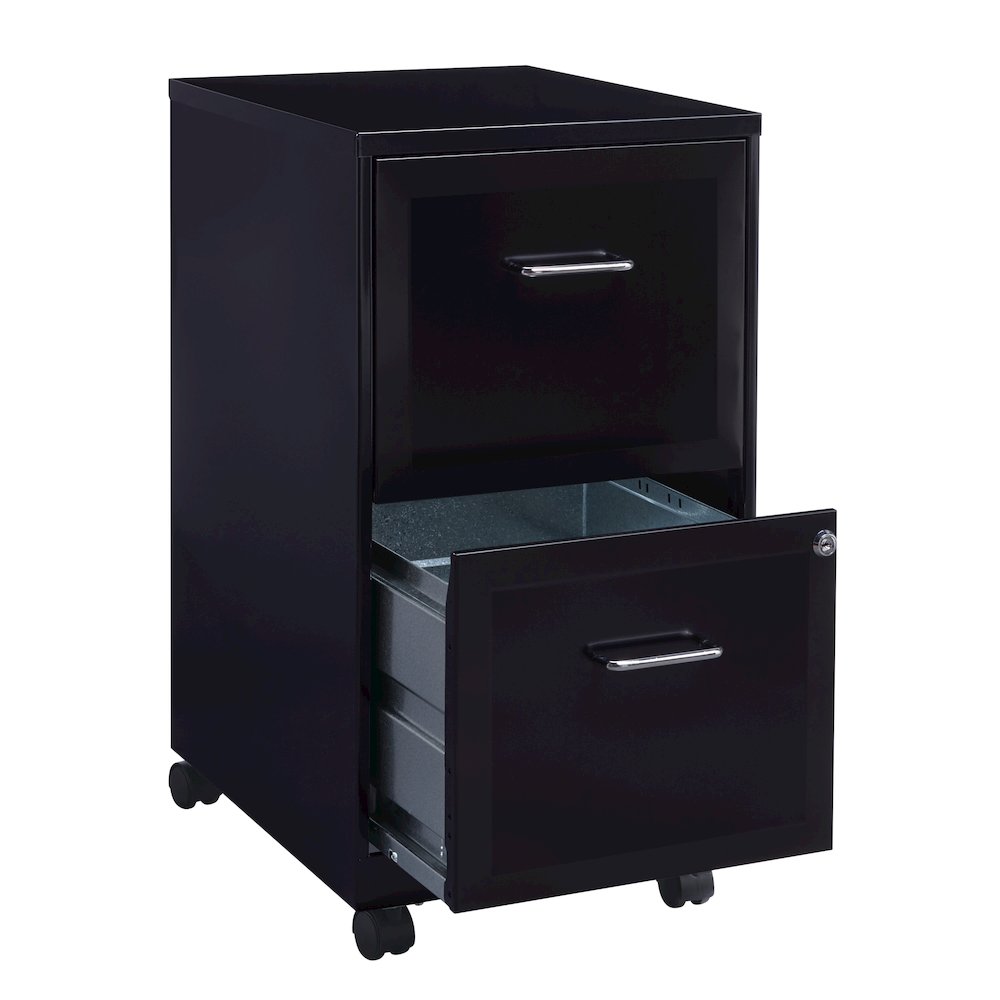 Space Solutions 18" Deep 2 Drawer Vertical File Cabinet, Black. Picture 2