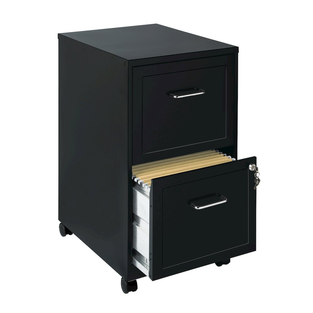 Space Solutions 18" Deep 2 Drawer Vertical File Cabinet, Black. Picture 4