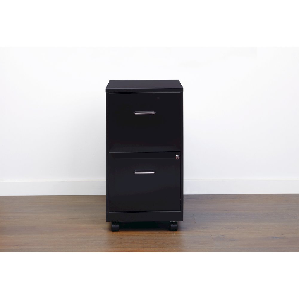 Space Solutions 18" Deep 2 Drawer Vertical File Cabinet, Black. Picture 7