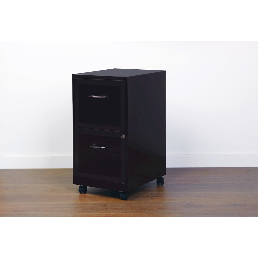 Space Solutions 18" Deep 2 Drawer Vertical File Cabinet, Black. Picture 8