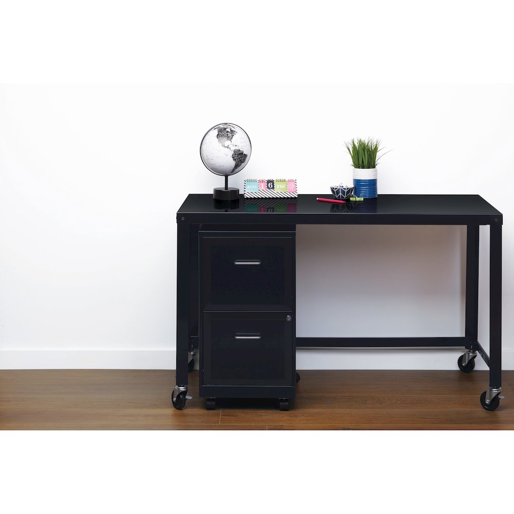Space Solutions 18" Deep 2 Drawer Vertical File Cabinet, Black. Picture 9
