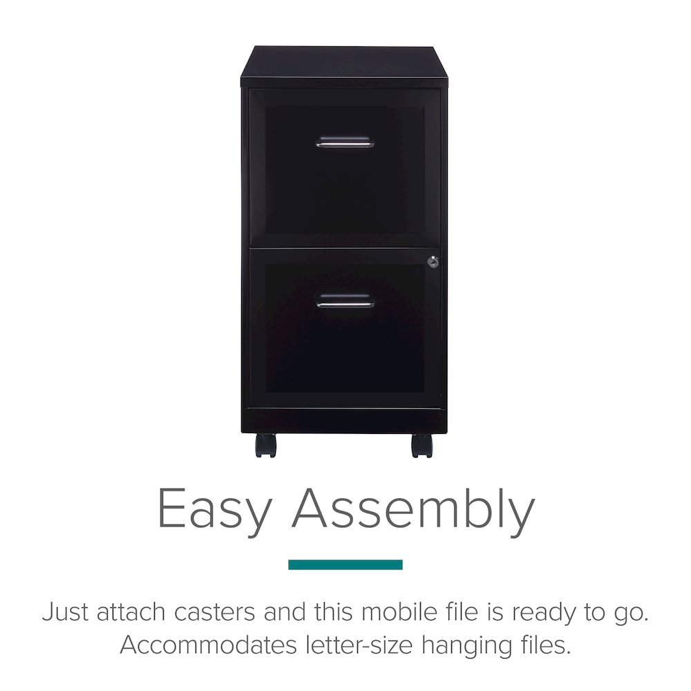 Space Solutions 18" Deep 2 Drawer Vertical File Cabinet, Black. Picture 12