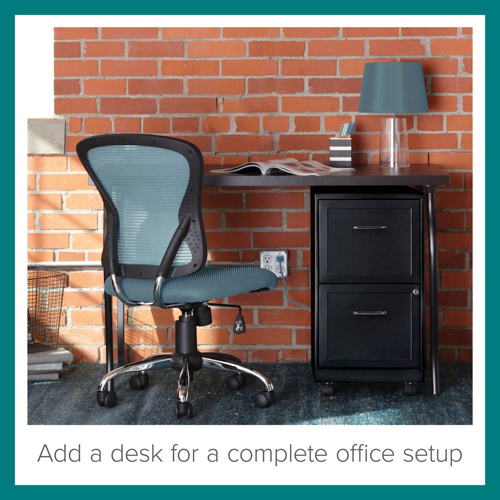 Space Solutions 18" Deep 2 Drawer Vertical File Cabinet, Black. Picture 14