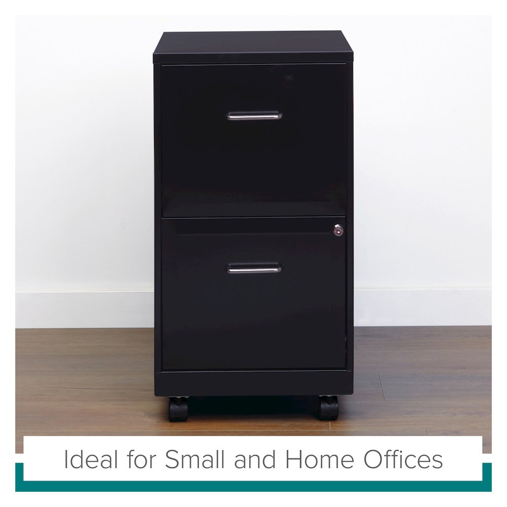 Space Solutions 18" Deep 2 Drawer Vertical File Cabinet, Black. Picture 22