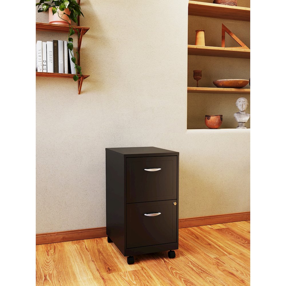 Space Solutions 18" Deep 2 Drawer Vertical File Cabinet, Black. Picture 25