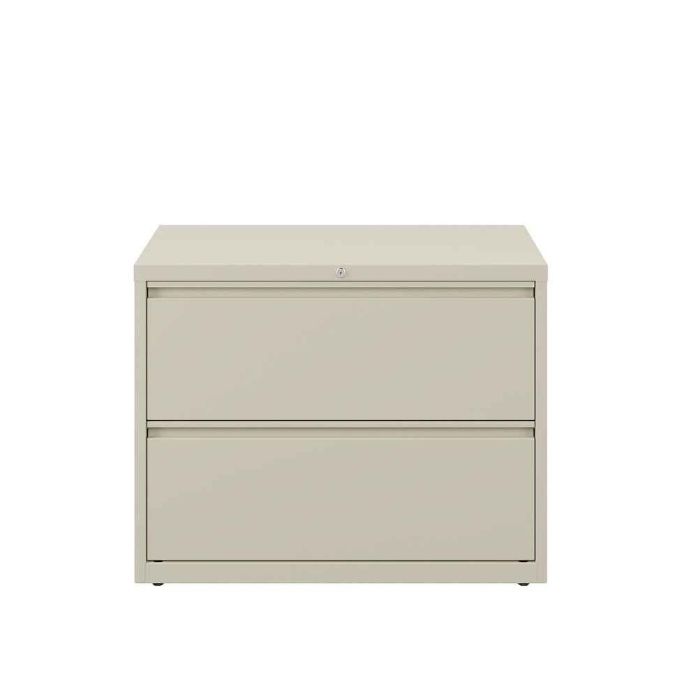 Hirsh 36 Inch Wide 2 Drawer Metal Lateral File Cabinet, Putty. Picture 1