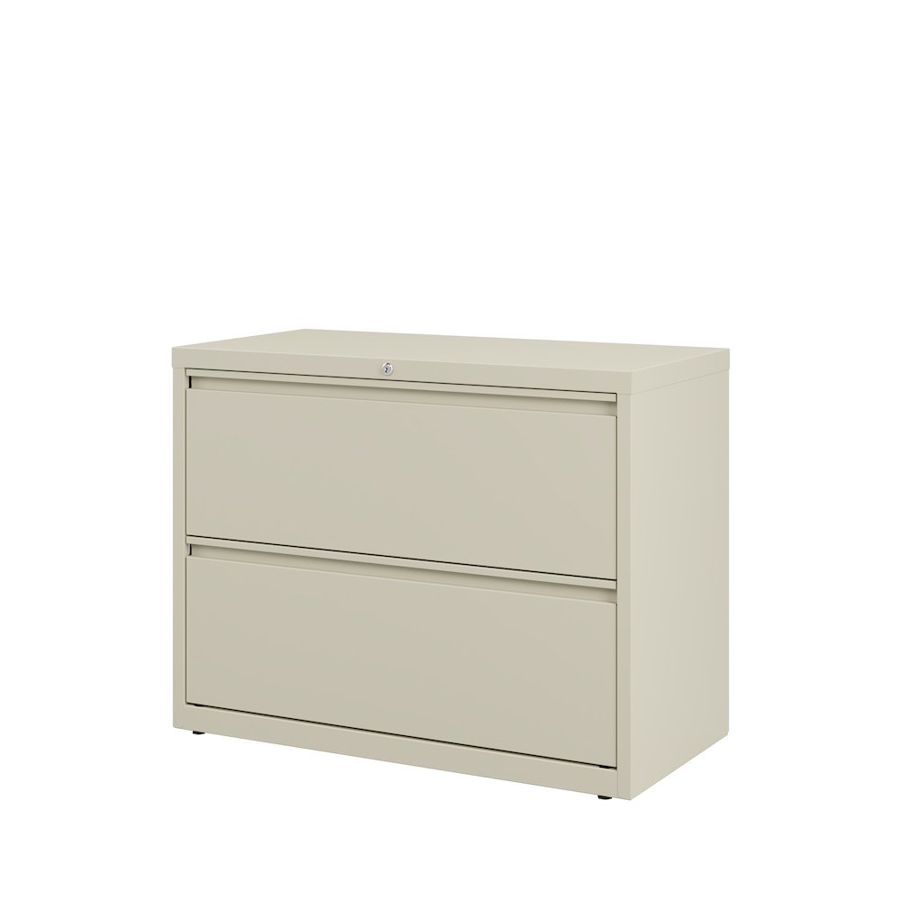 Hirsh 36 Inch Wide 2 Drawer Metal Lateral File Cabinet, Putty. Picture 3