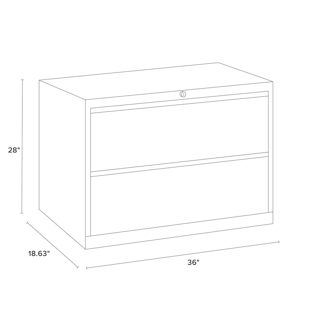 Hirsh 36 Inch Wide 2 Drawer Metal Lateral File Cabinet, Light Gray. Picture 6