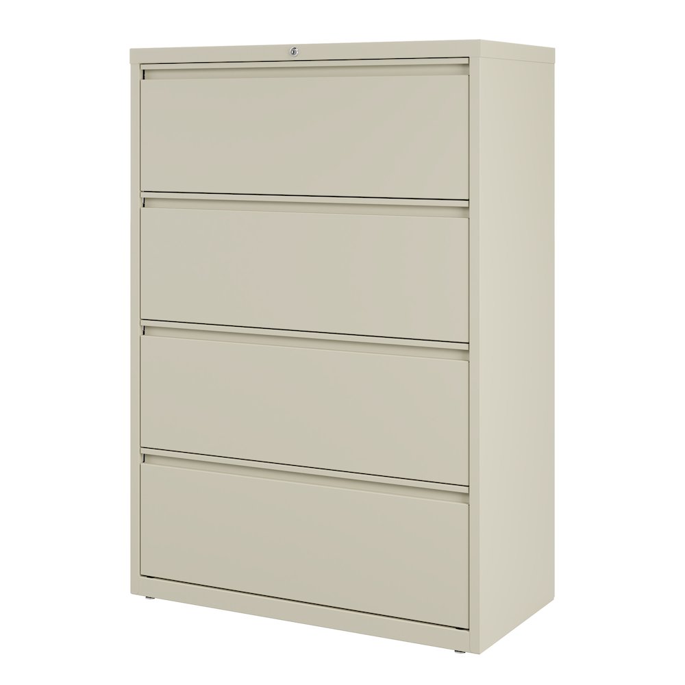 Hirsh 36 Inch Wide 4 Drawer Metal Lateral File Cabinet, Putty. Picture 2