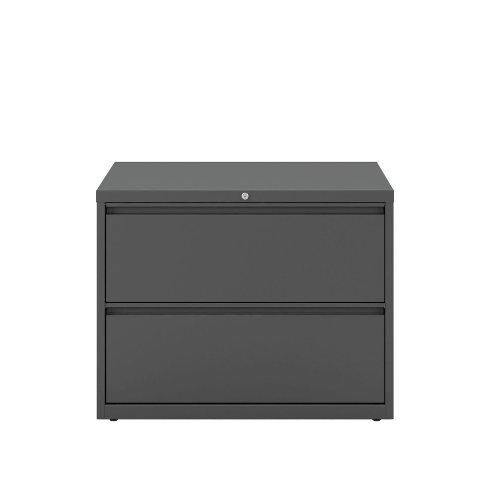 Hirsh 36 Inch Wide 2 Drawer Metal Lateral File Cabinet, Charcoal. Picture 1