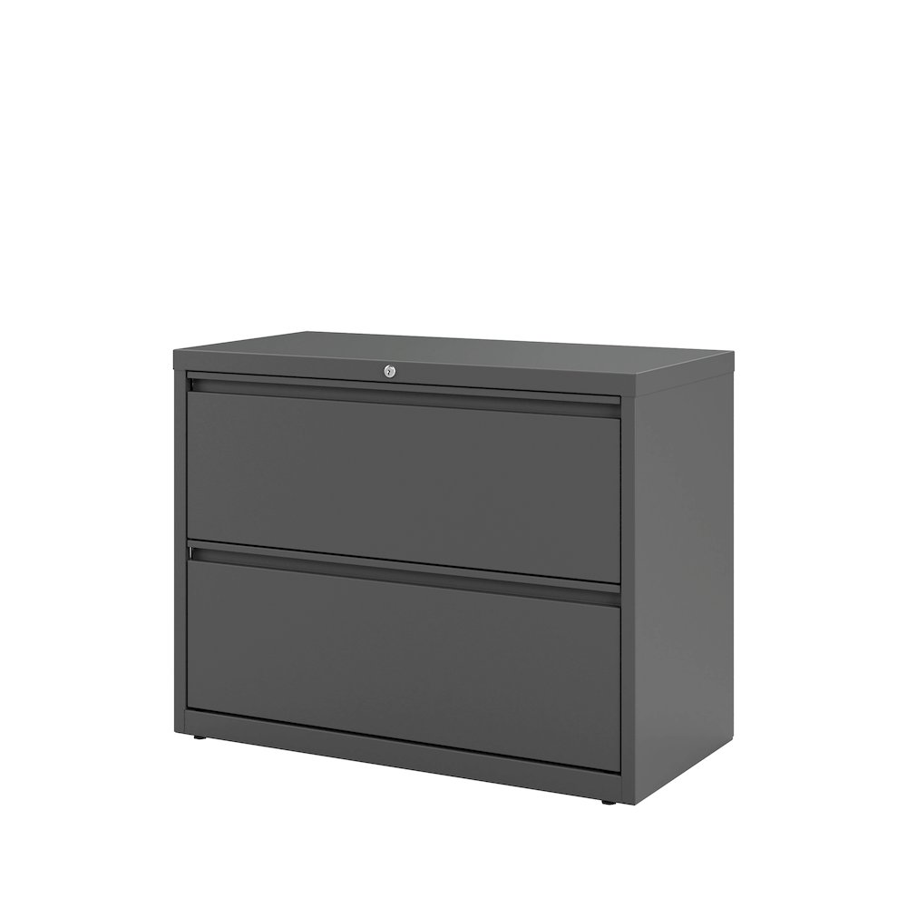 Hirsh 36 Inch Wide 2 Drawer Metal Lateral File Cabinet, Charcoal. Picture 2