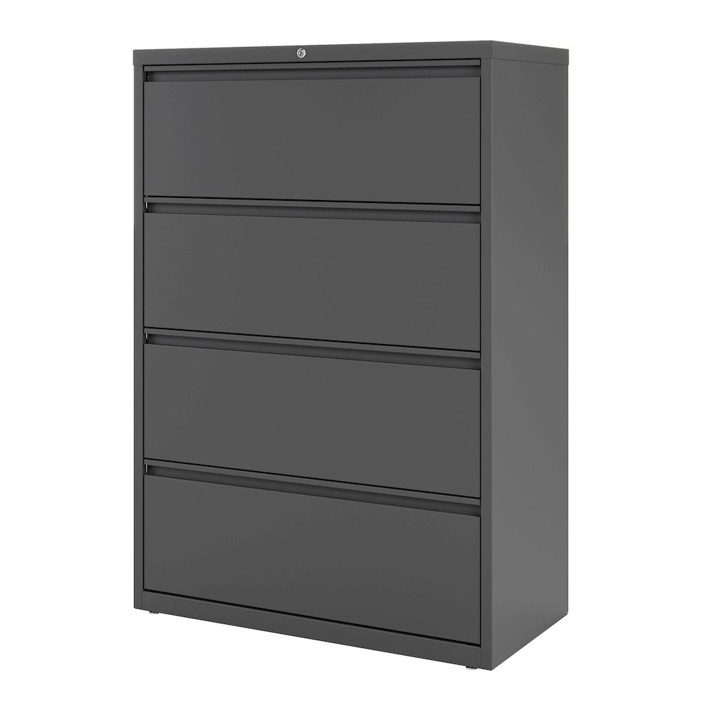 Hirsh 36 Inch Wide 4 Drawer Metal Lateral File Cabinet, Charcoal. Picture 2