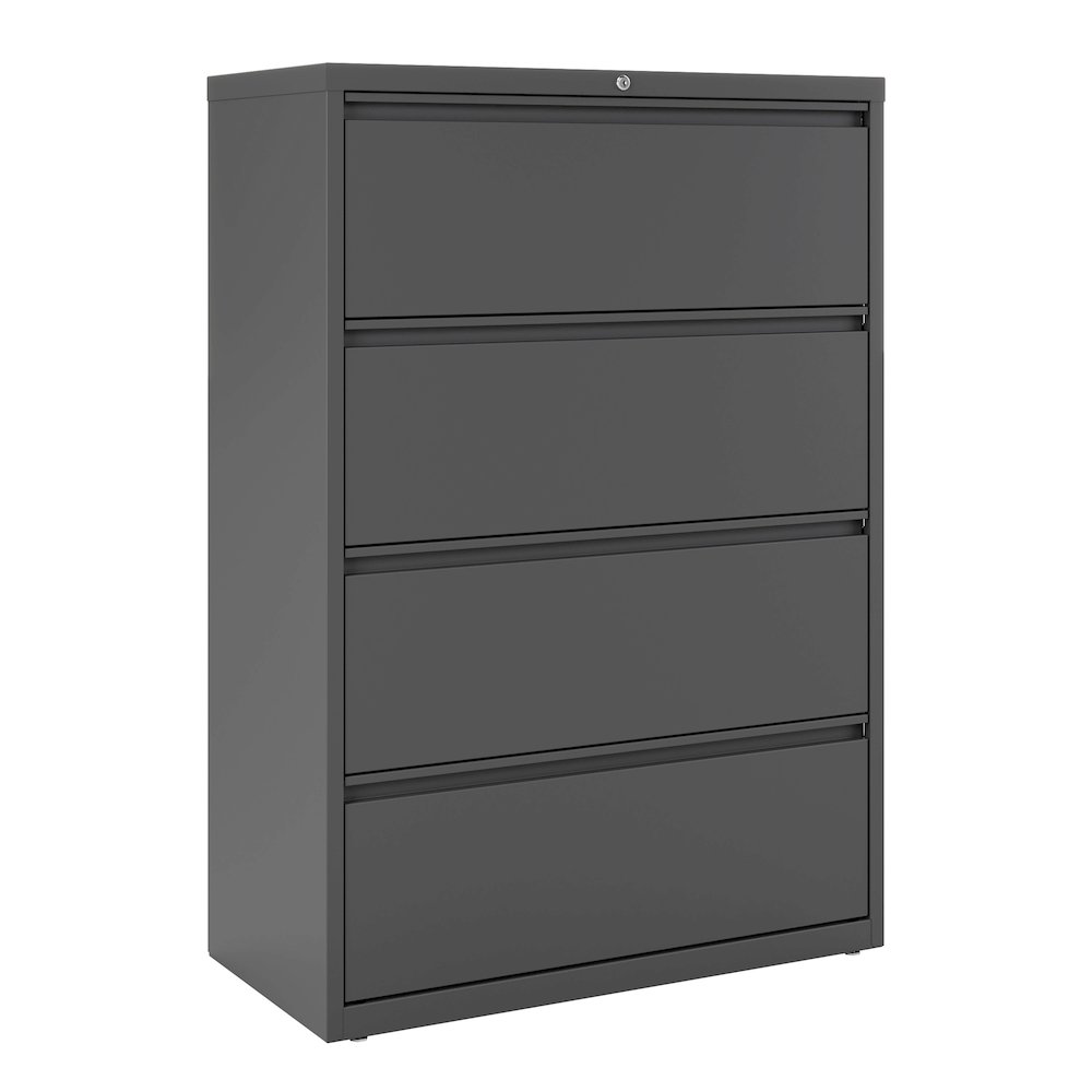 Hirsh 36 Inch Wide 4 Drawer Metal Lateral File Cabinet, Charcoal. Picture 8