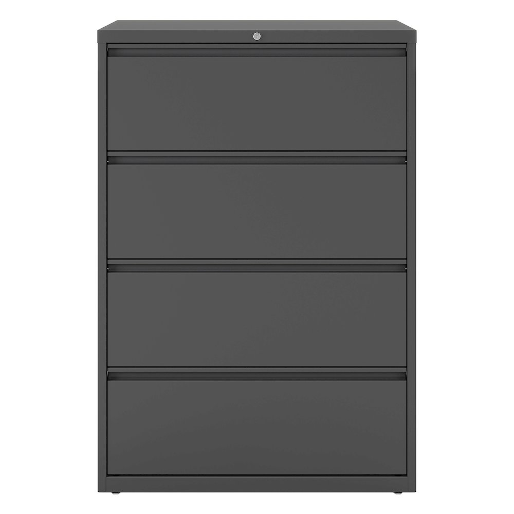 Hirsh 36 Inch Wide 4 Drawer Metal Lateral File Cabinet, Charcoal. Picture 3